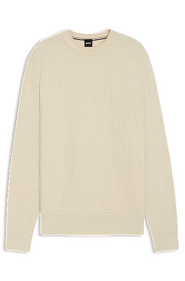 Sweater BOSS Mixed-Structure Sweater Beige | 50545283, 0