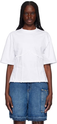 Ganni Cotton Tie Back T-Shirt