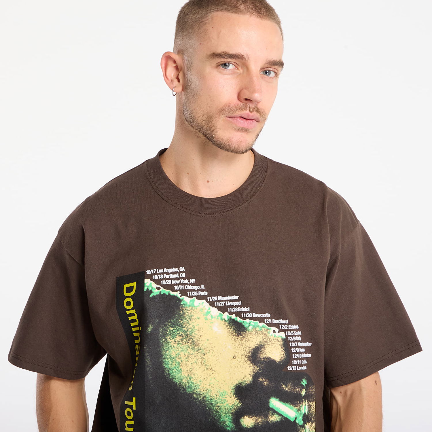 T-shirt Pleasures Domination T-Shirt Brun | P25F070-BROWN, 1