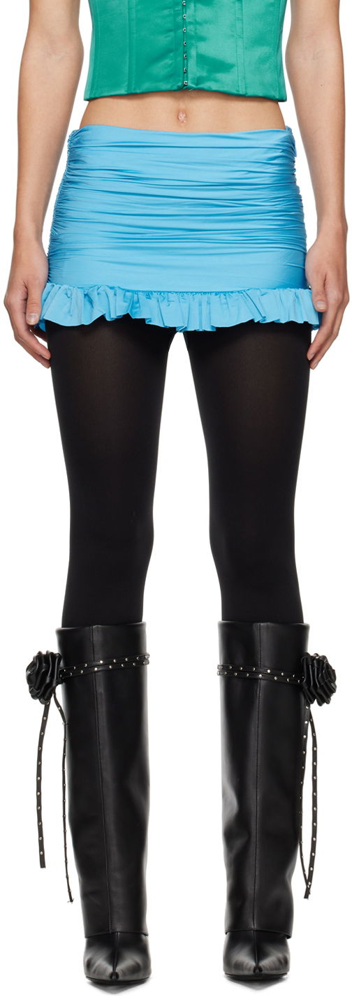 Nederdel GUIZIO Guizio Ruched Miniskirt Blå | R24315K017