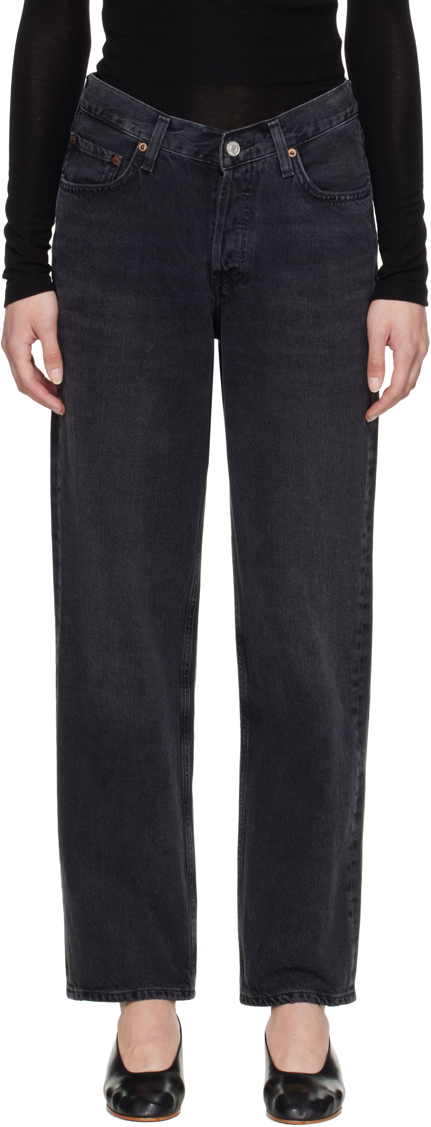 Jeans AGOLDE AGOLDE V-Waist Baggy Jeans Sort | A208-1157, 0