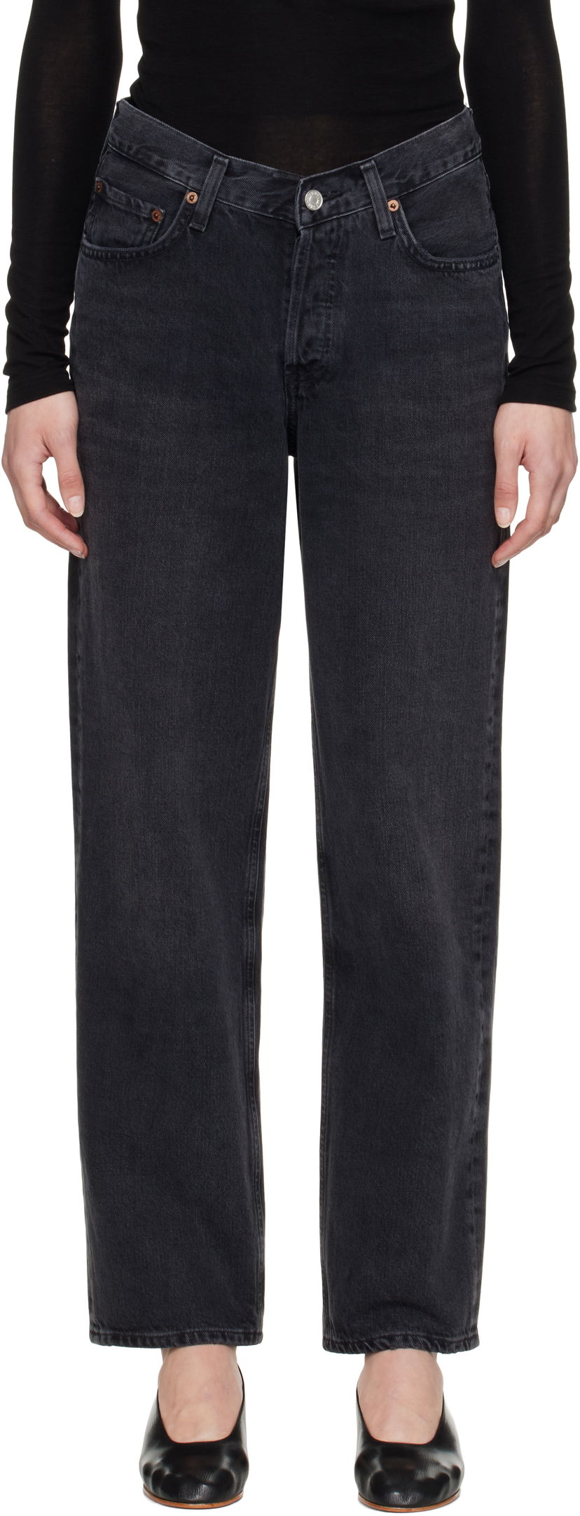 Jeans AGOLDE AGOLDE V-Waist Baggy Jeans Sort | A208-1157