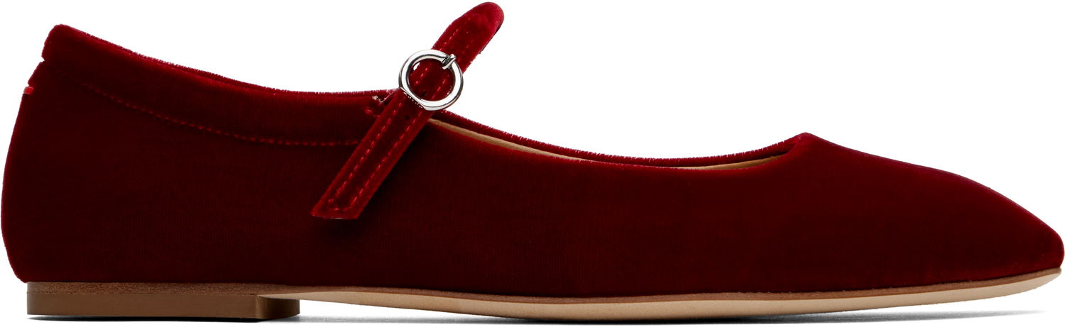 Tøj Aeyde Aeyde Uma Velvet Mary-Jane Ballerina Flats Rød | A11-FL-RAZS08FL-223-406-004, 0