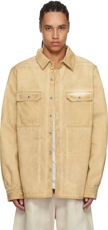 Skjorte Rick Owens Rick Owens DRKSHDW Hollywood Organic Cotton Overshirt Beige | DU01E3755 CVS, 0