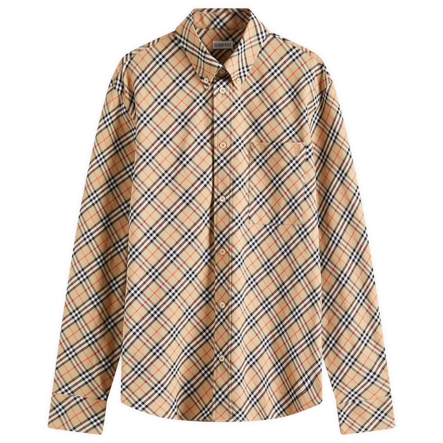 Skjorte Burberry Burberry Check Oxford Shirt, Size Medium Beige | 8104072-B9368, 1