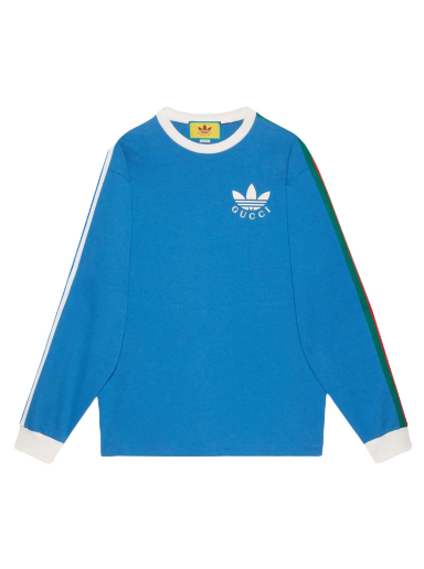 T-shirt Gucci adidas x Cotton Jersey T-Shirt Blå | 700506 XJEKO 4744