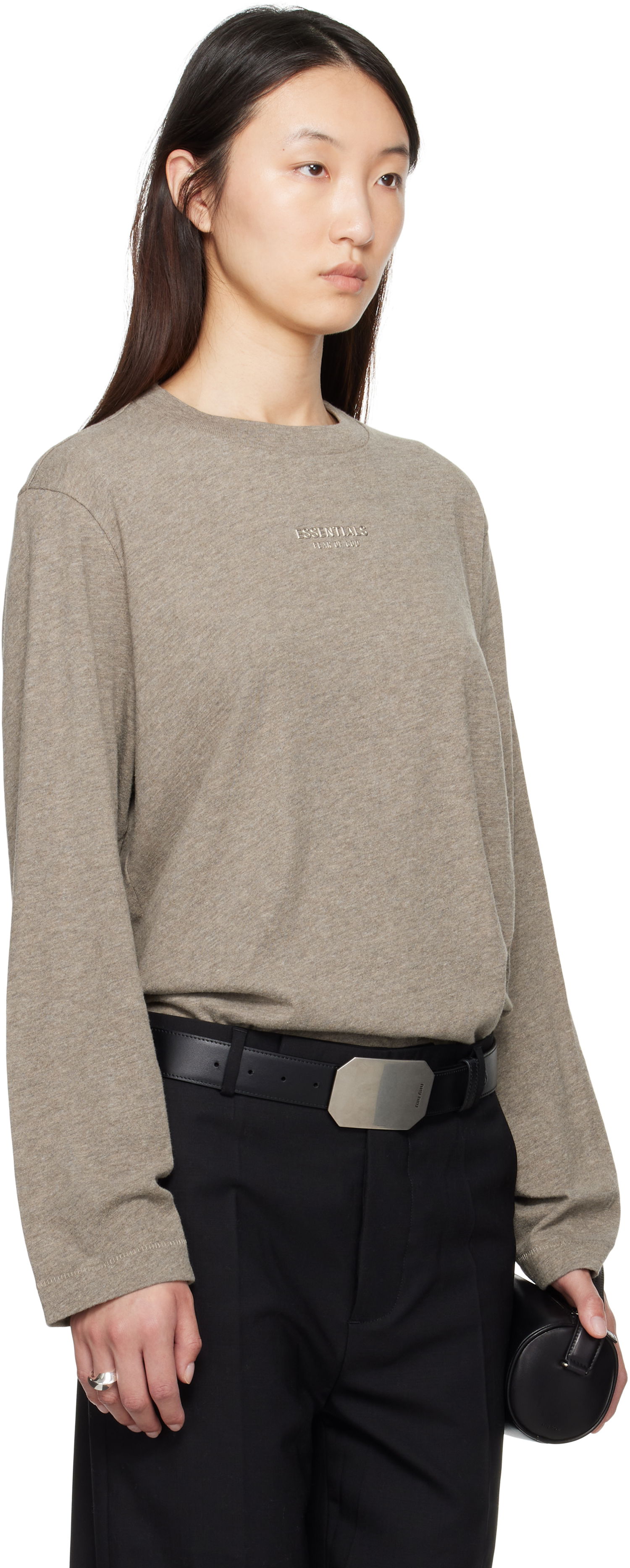T-shirt Fear of God Fear of God ESSENTIALS Classic Fit Long Sleeve T-Shirt Grå | 125SP255883FW, 1