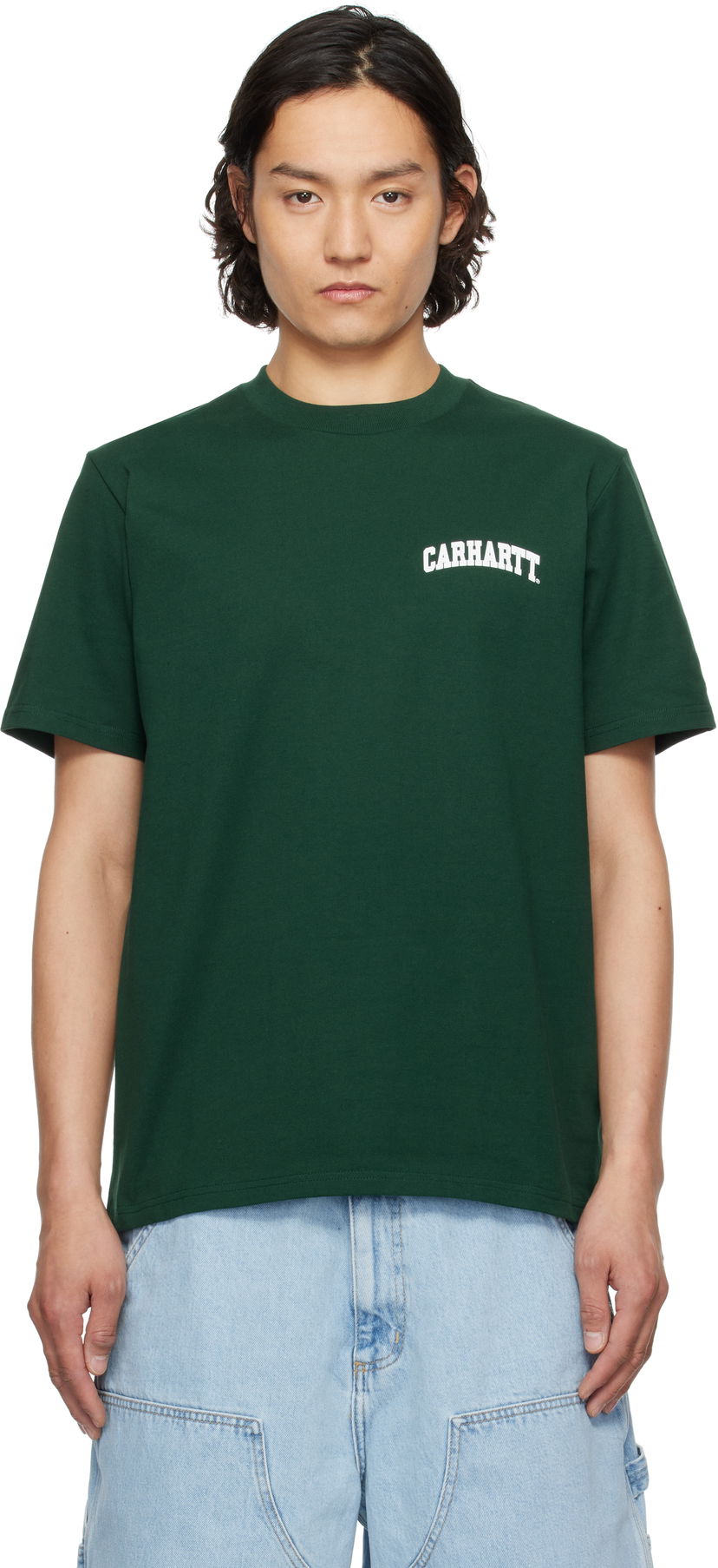 T-shirt Carhartt WIP Short Sleeve University Script T-Shirt Grøn | I034852