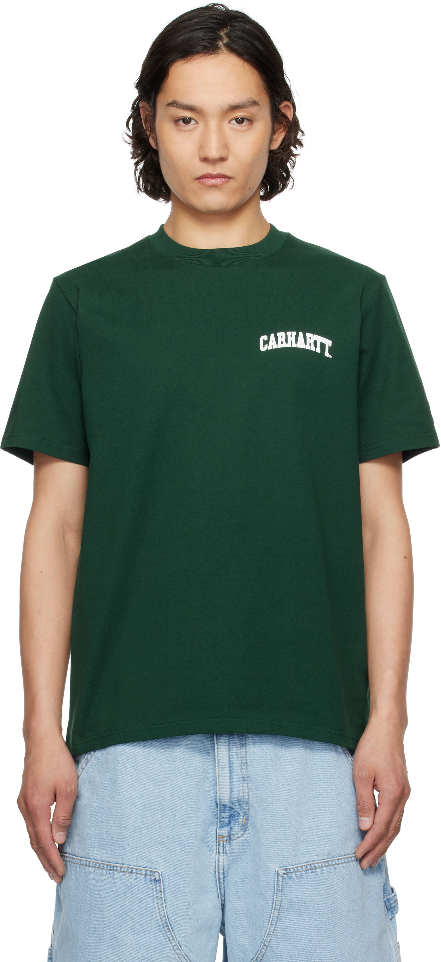 T-shirt Carhartt WIP Short Sleeve University Script T-Shirt Grøn | I034852, 0