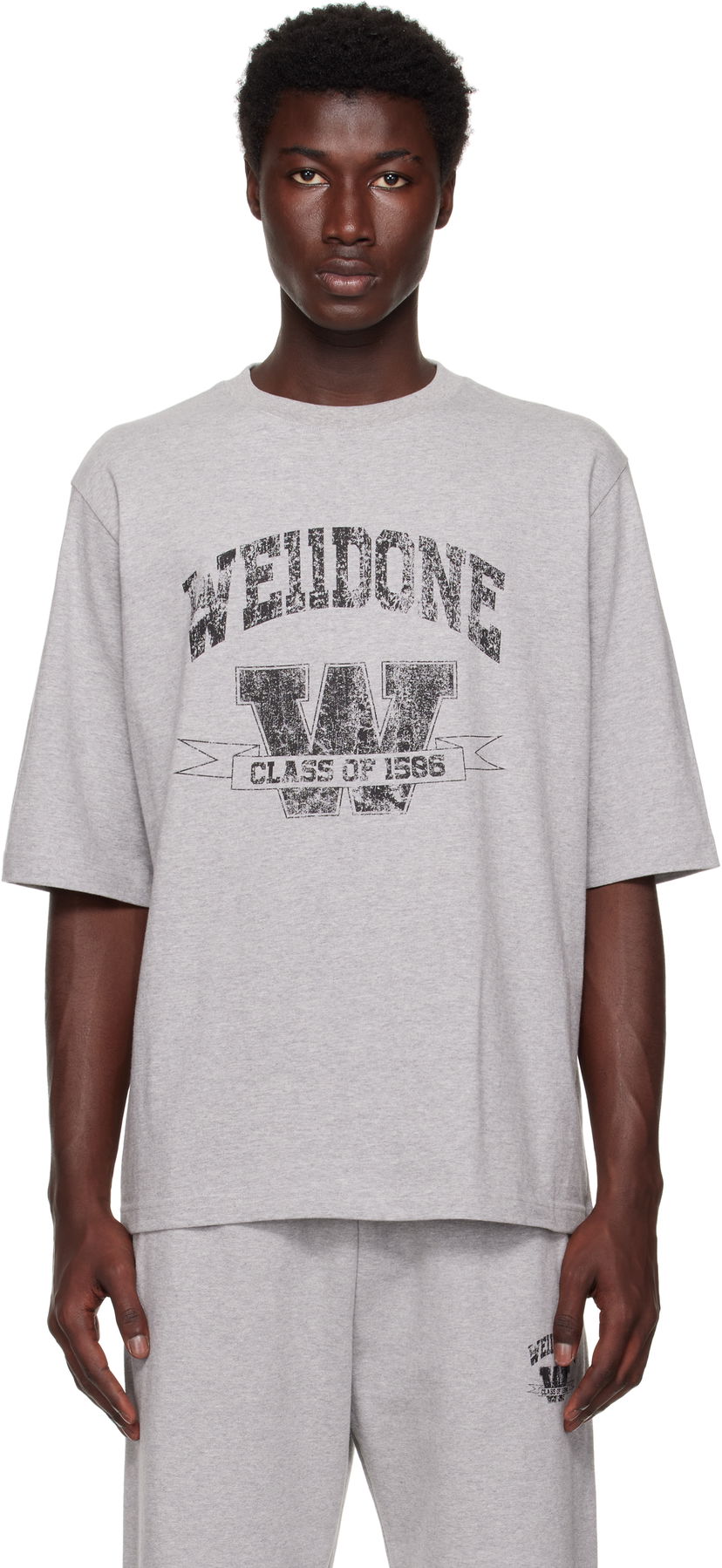 T-shirt We11done We11done Printed University T-Shirt Grå | WD-TT2-25-743-U-MG