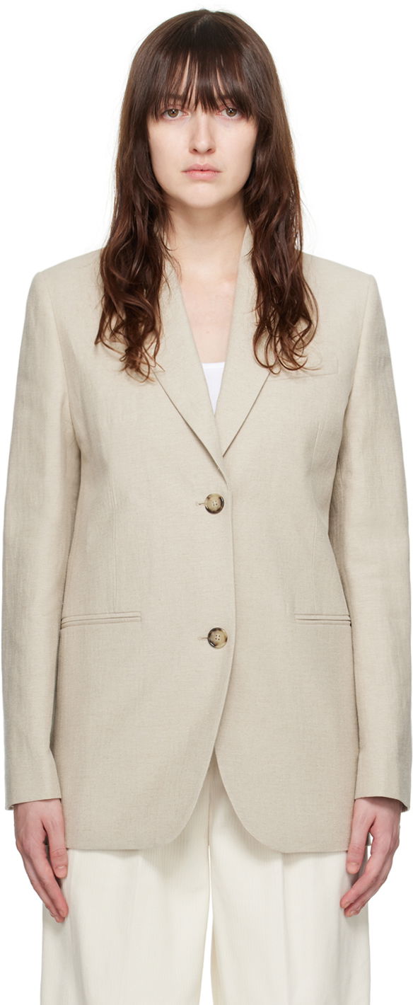 Jakke TOTEME Women's Tailored Single-Breasted Blazer Beige | 243-WRZ869-FB0196