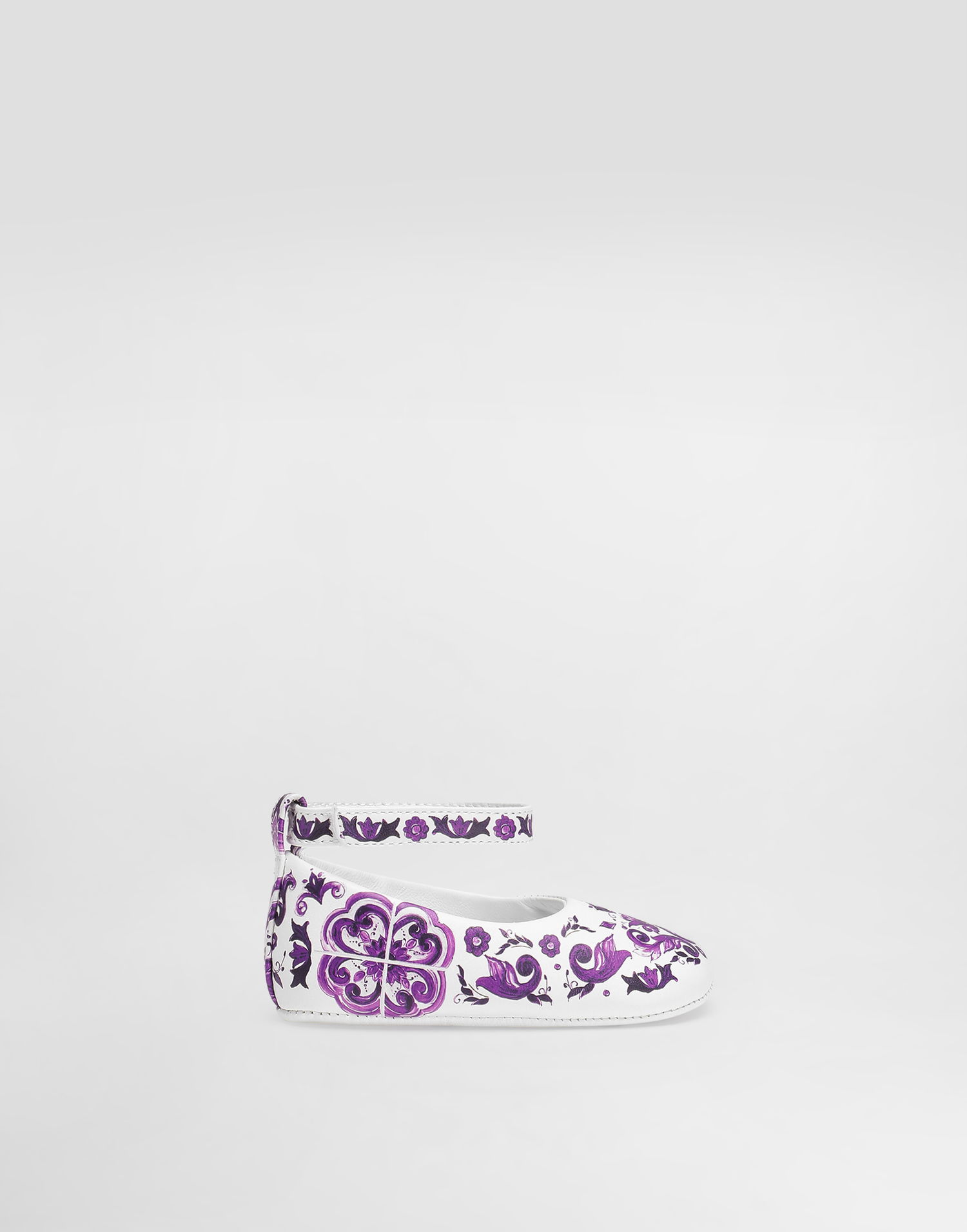 Sneakers og sko Dolce & Gabbana Dolce & Gabbana Majolica-print Nappa Leather Ballet Flats Hvid | DK0065AC513I03TN, 0