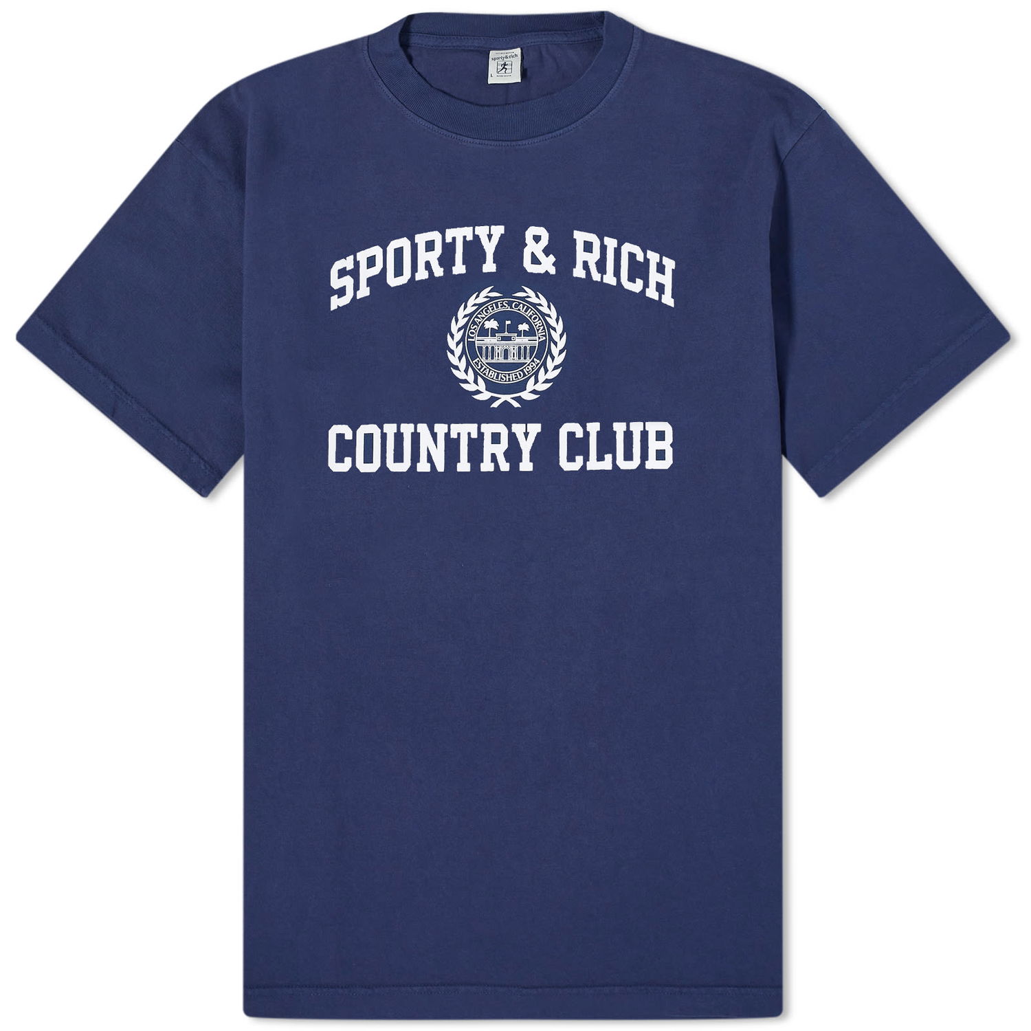 T-shirt Sporty & Rich Varsity Crest T-Shirt Mørkeblå | TSAW2353NA, 0