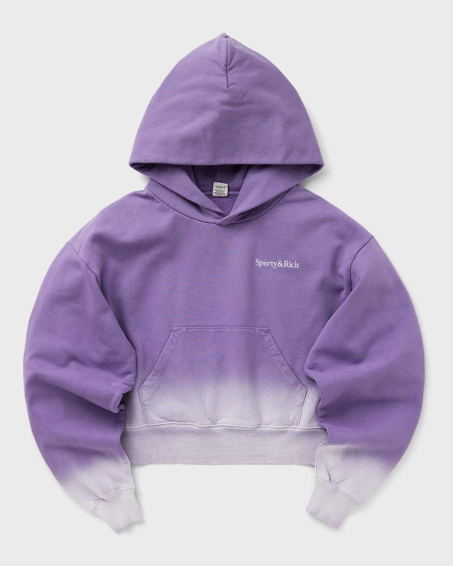 Sweatshirt Sporty & Rich Dip Dye Cropped Hoodie With Logo Embroidery Lilla | WS070S413SD, 0