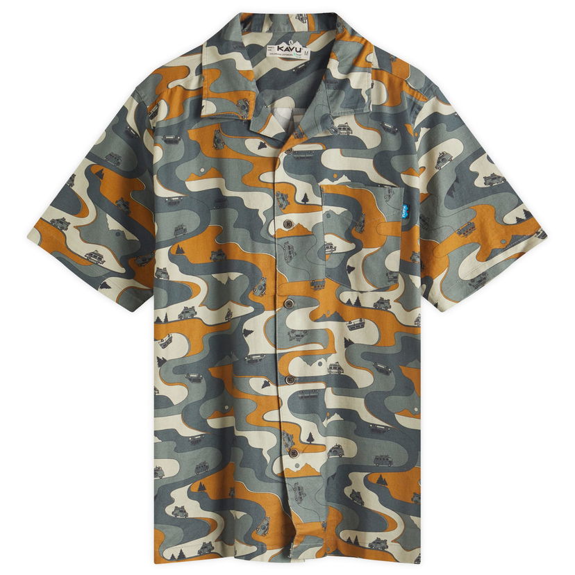 Skjorte KAVU Bainbridge Camp Collar Vacation Shirt Dream Van Glen Grå | 5247-2578