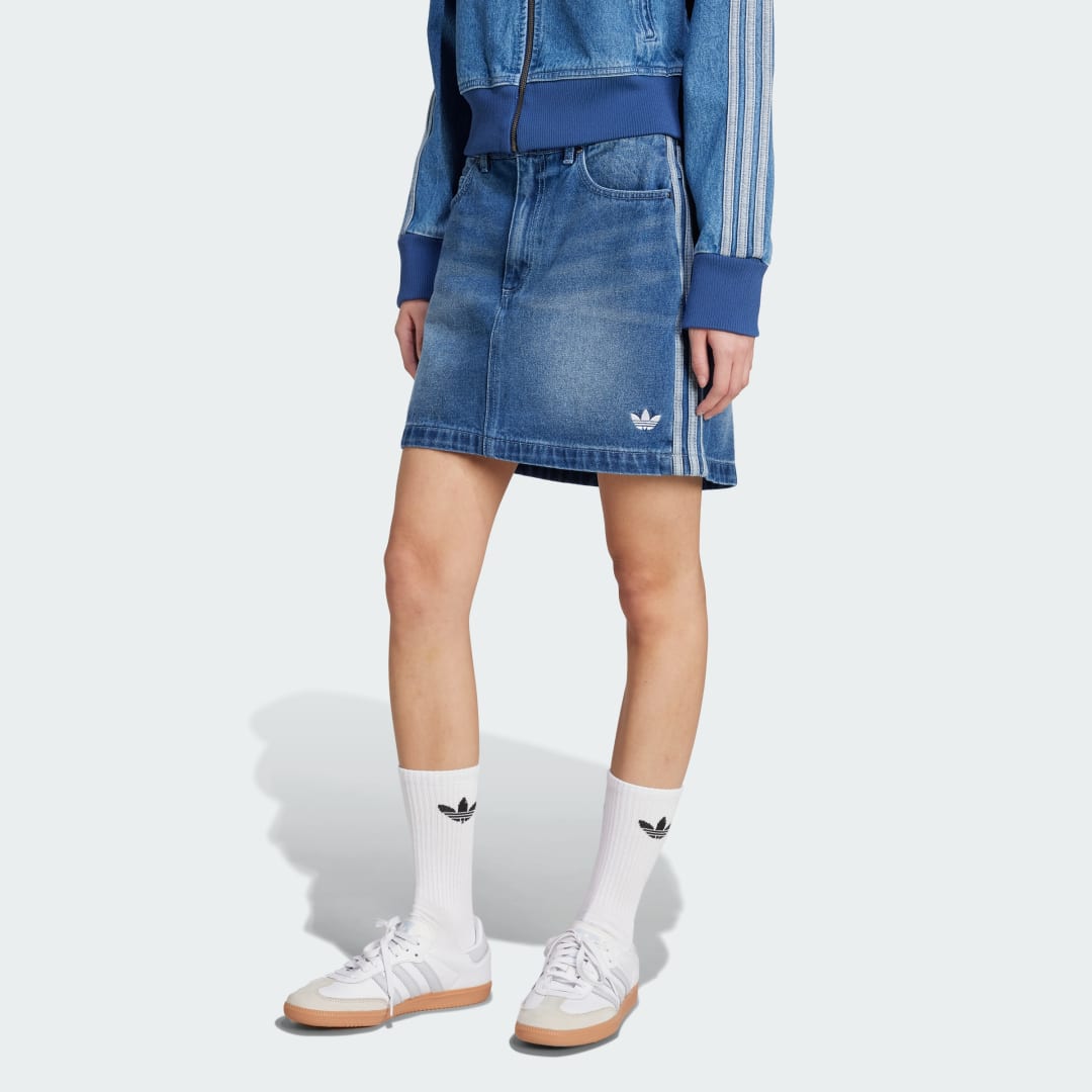 Nederdel adidas Performance Adicolor Denim Mini Skirt Blå | JW2649, 0