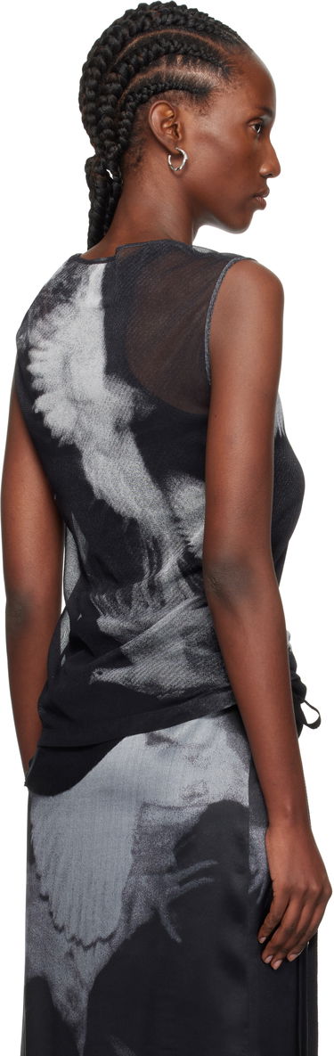 Tanktop Ann Demeulemeester Ann Demeulemeester Doves Printed Tulle Tank Top Sort | 2520-W-JTO05-FA657-D0097, 2