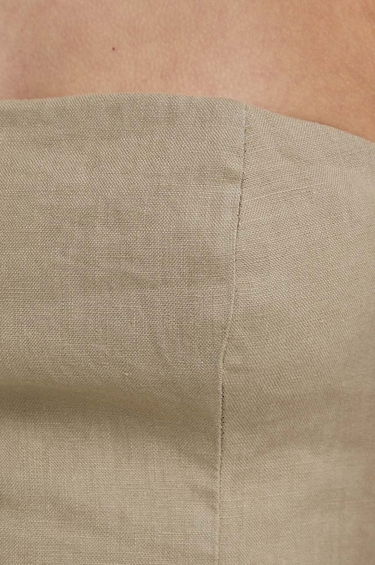 Tanktop Samsoe Samsoe Samsoe Samsoe SAELYNN Linen Bandeau Top Beige | F24100098, 5