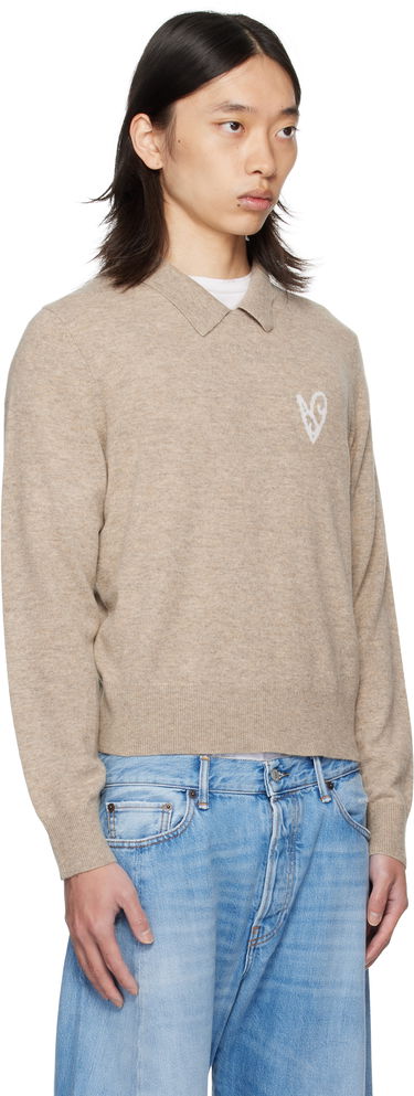 Sweater Acne Studios Acne Studios Yak Wool Polo Sweater Grå | B60380-, 4