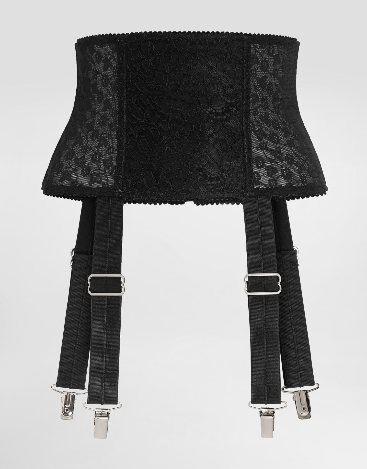 Krop Dolce & Gabbana Dolce & Gabbana Stretch Marquisette Corset Belt with Garters Sort | FB404AGDC2PN0000, 0
