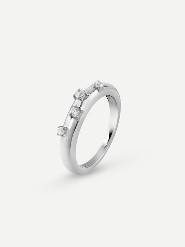 Ring GUESS Silver Ring With Stones Metalisk | JSBR04542JW, 0