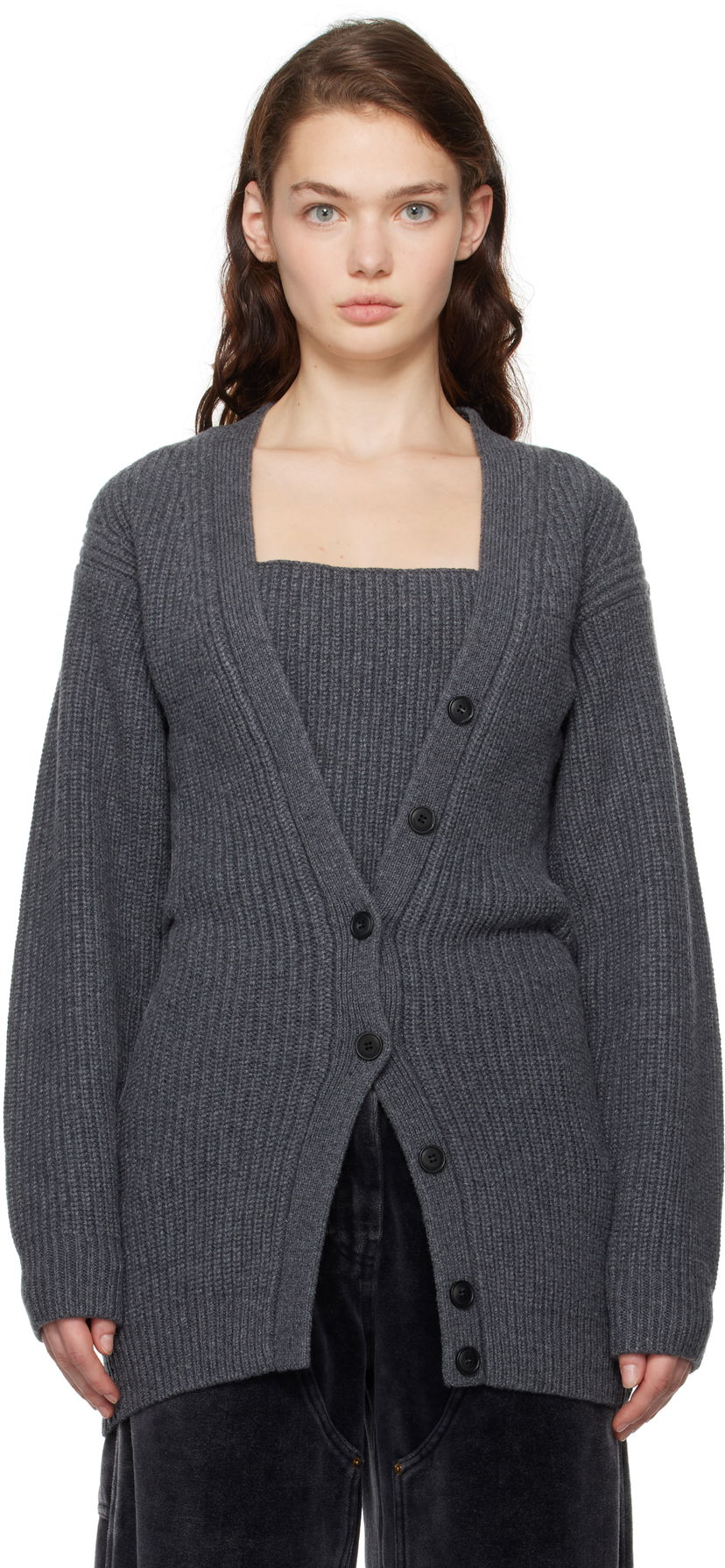 Sweater Alexander Wang Cardigan Grå | 1KC4241004