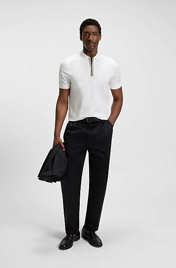 Polo skjorte BOSS Polo Shirt with Zip Placket Hvid | 50543880, 1