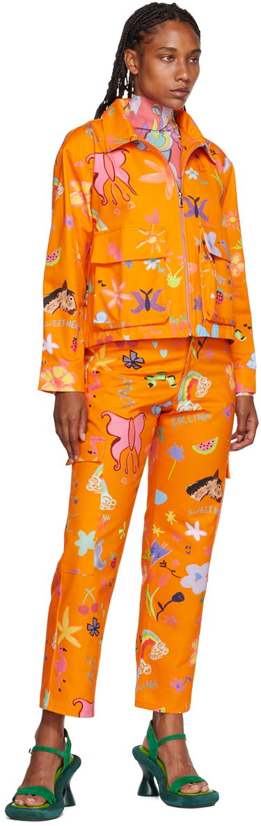 Cargo bukser Collina Strada Collina Strada Chason Printed Cargo Pants Orange | XX6293, 3