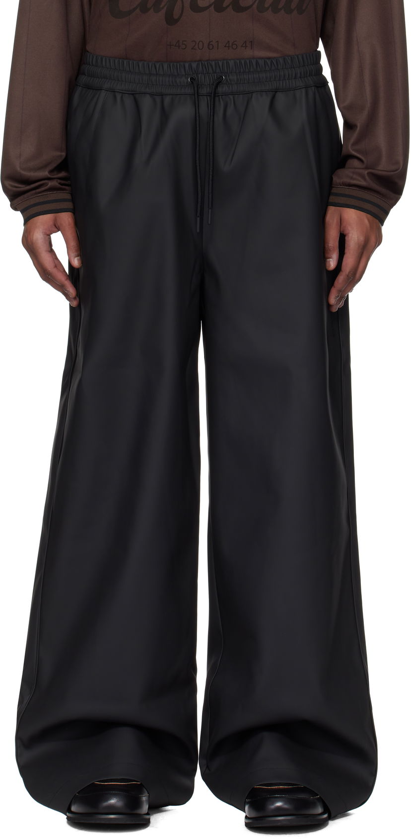 Bukser Han Kjøbenhavn Relaxed Rubber Track Trousers Sort | M-134392