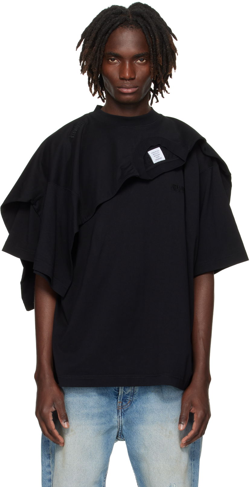 T-shirt VETEMENTS VETEMENTS Double Layered T-Shirt Sort | UH76TR400B