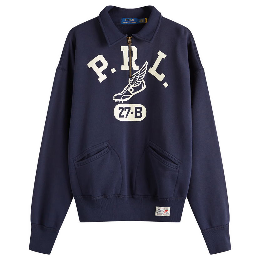 Sweatshirt Polo by Ralph Lauren Ralph Lauren PRL Run Club Half Zip Sweatshirt, Size Large Mørkeblå | 710964985001