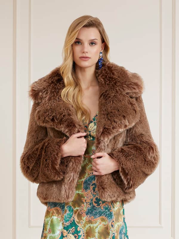 Jakke GUESS Marciano Faux Fur Jacket Brun | 3BGL349972Z, 0