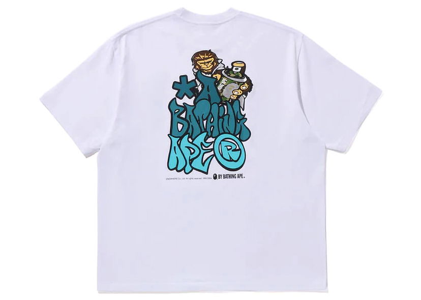 T-shirt BAPE BAPE Graffiti Bape Relaxed Fit Tee White Hvid | 1K30-110-340