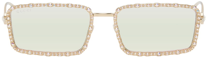 Solbriller Gucci Gold Rectangular Sunglasses Metalisk | GG1568S, 0
