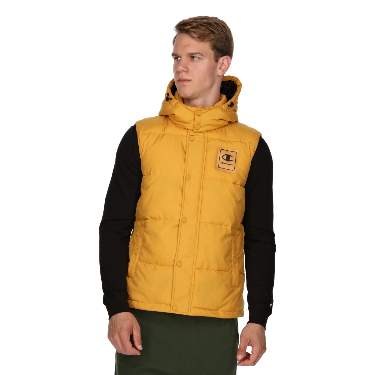Vest Champion Puffer Hooded Vest Gul | CHA233M500-04, 0