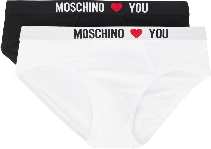 Trusser Moschino Moschino 'My Valentine' Two-Pack Briefs Hvid | 251V11310 4402 1555