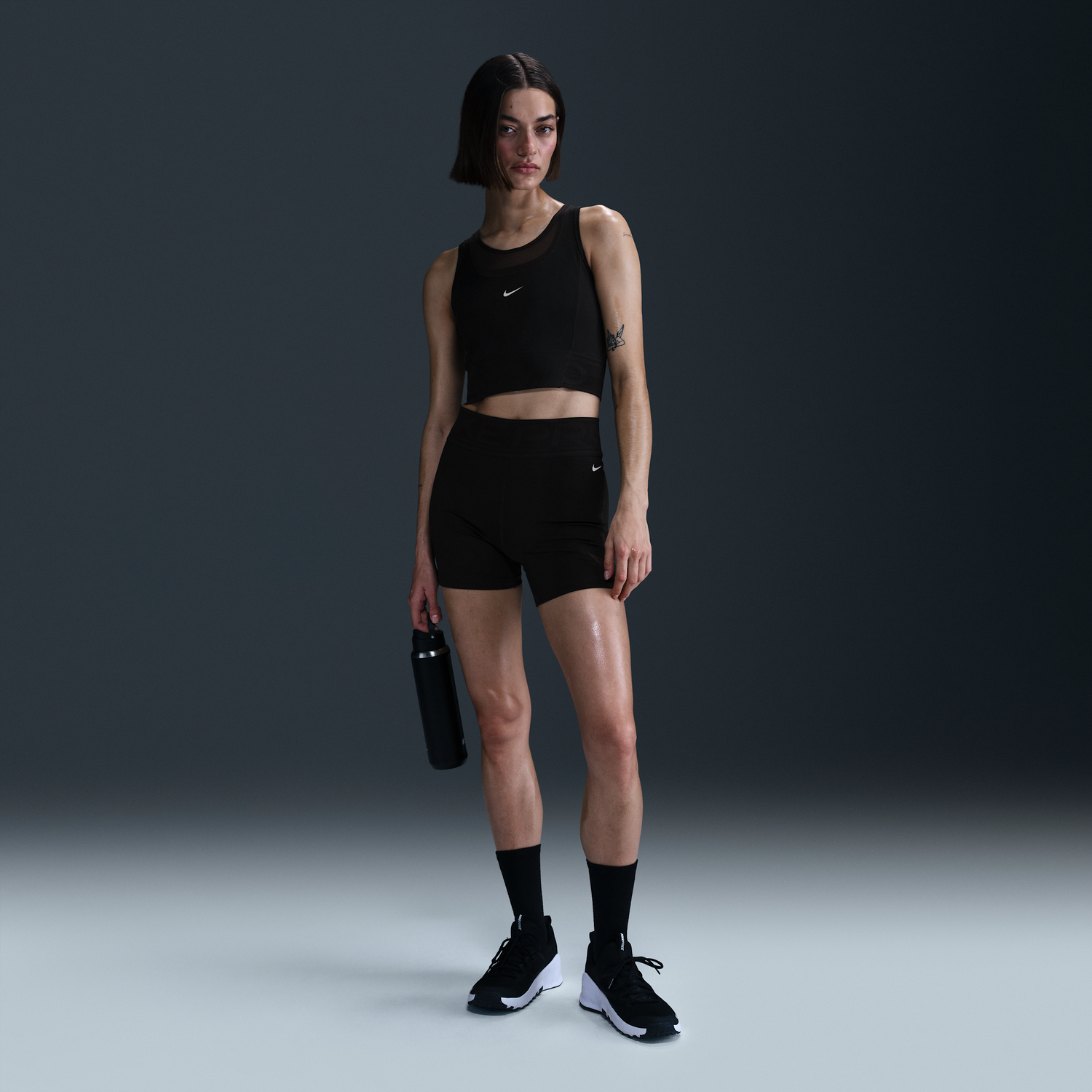 Tanktop Nike Pro Sculpt High-Waisted 5" Bike Shorts Sort | HJ1178-010, 0
