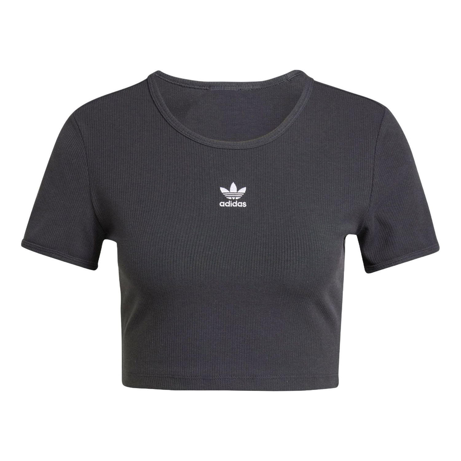 Crop top adidas Originals Essentials Ribbed Crop T-Shirt Grå | IY9664, 0
