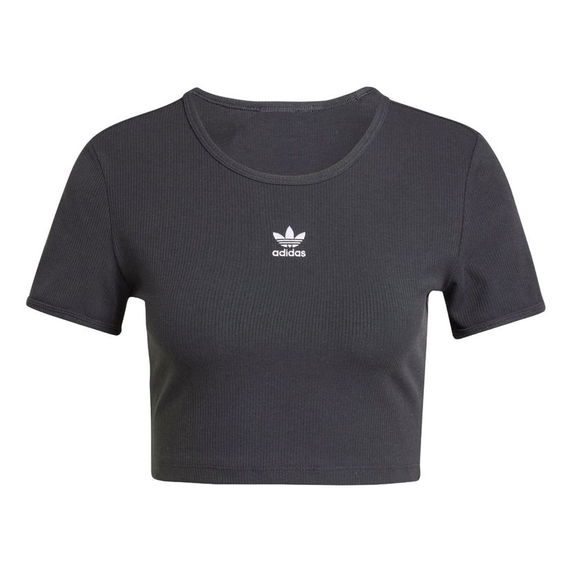 Crop top adidas Originals Essentials Ribbed Crop T-Shirt Grå | IY9664