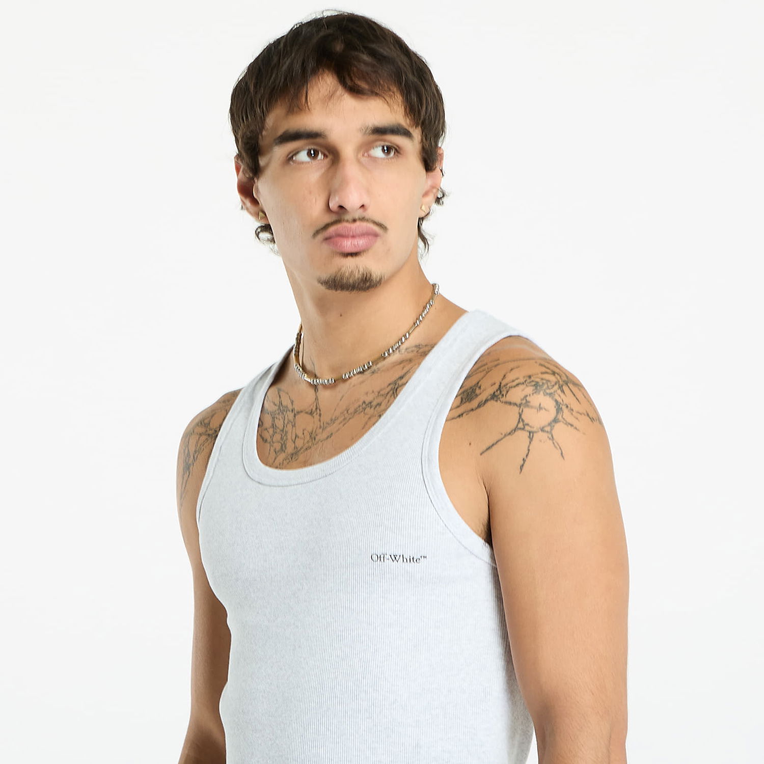 Tanktop Off-White Off-White Bookish Rib Tank Top Grå | OMUY006C99JER0020810, 1