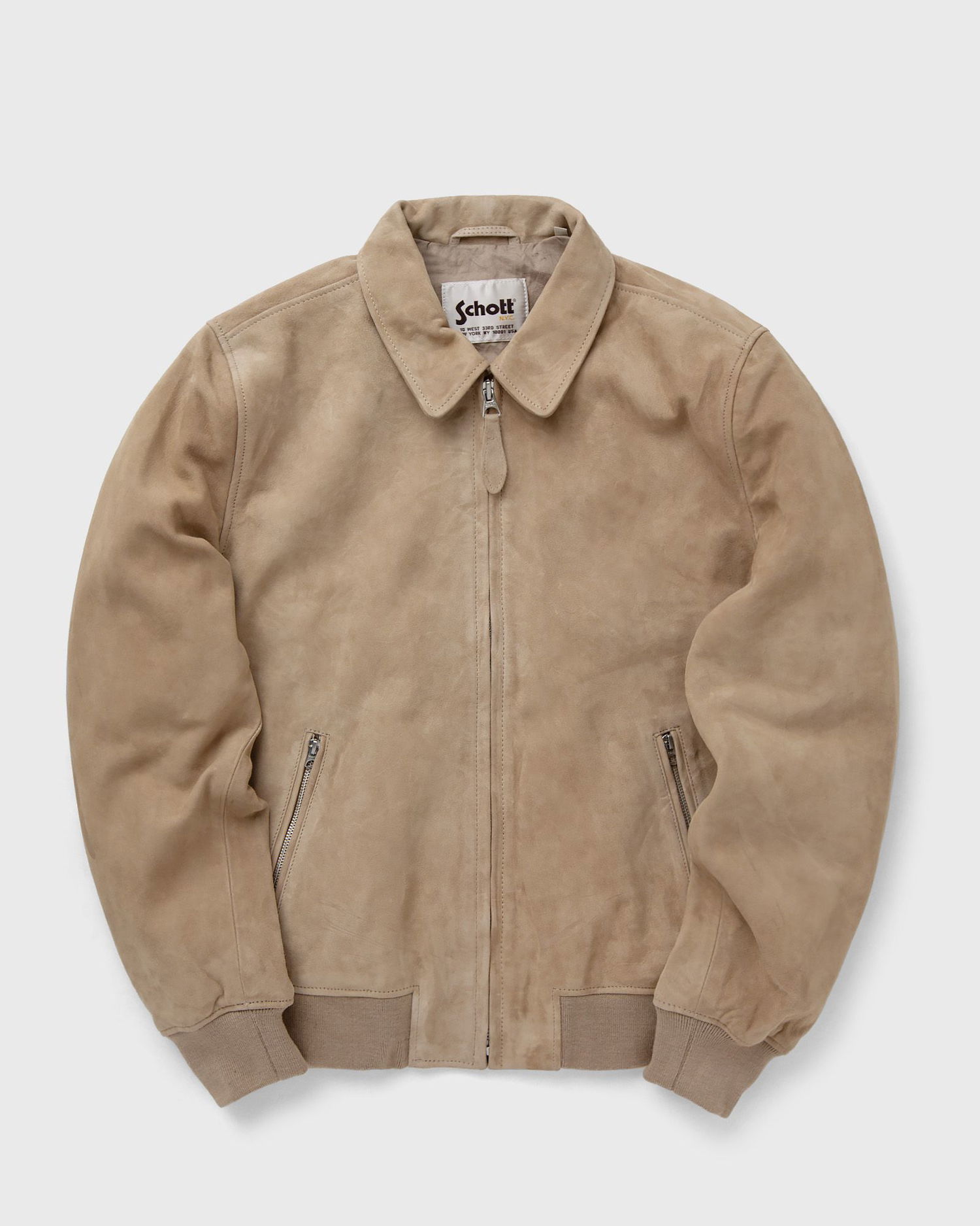 Bomberjakke Schott NYC LCYALESS Beige | LCYALESS-BEIGE, 0