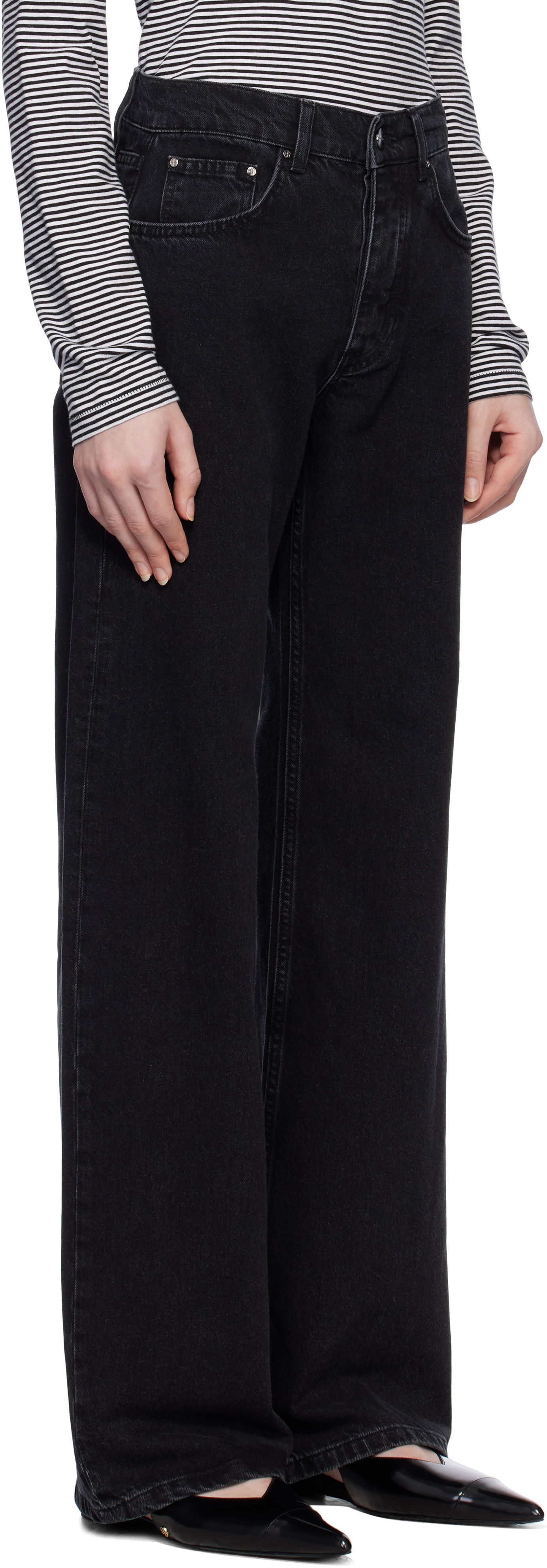 Jeans Anine Bing Hugh Black Denim Jeans Sort | A-06-1134-009, 1