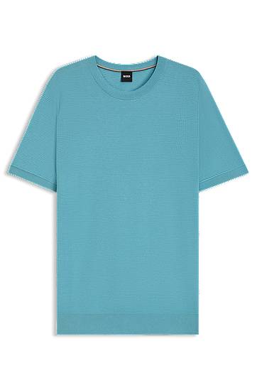 T-shirt BOSS BOSS Mixed Structure Knit Sweater Turkis | 50543161