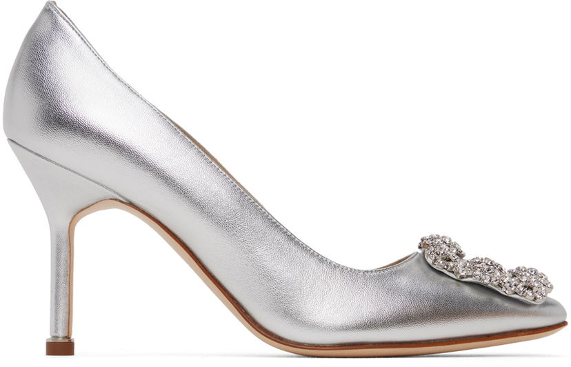 Tilbehør Manolo Blahnik Manolo Blahnik Hangisi Pumps with Jewel Buckle Metalisk | 223-1475