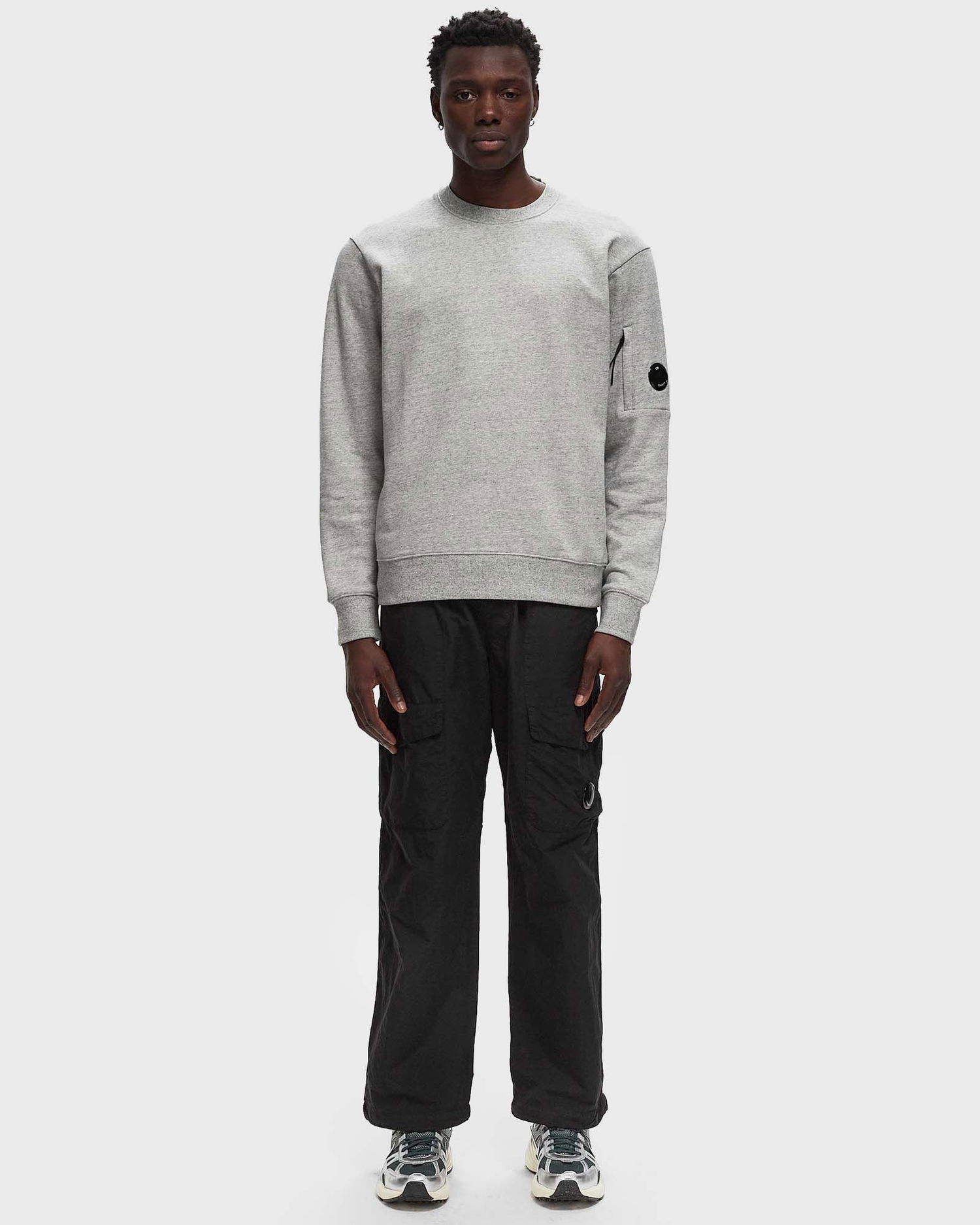 Sweatshirt C.P. Company DIAGONAL RAISED FLEECE CREW NECK LENS SWEATSHIRT Grå | 17CMSS023A005086W-M94, 1