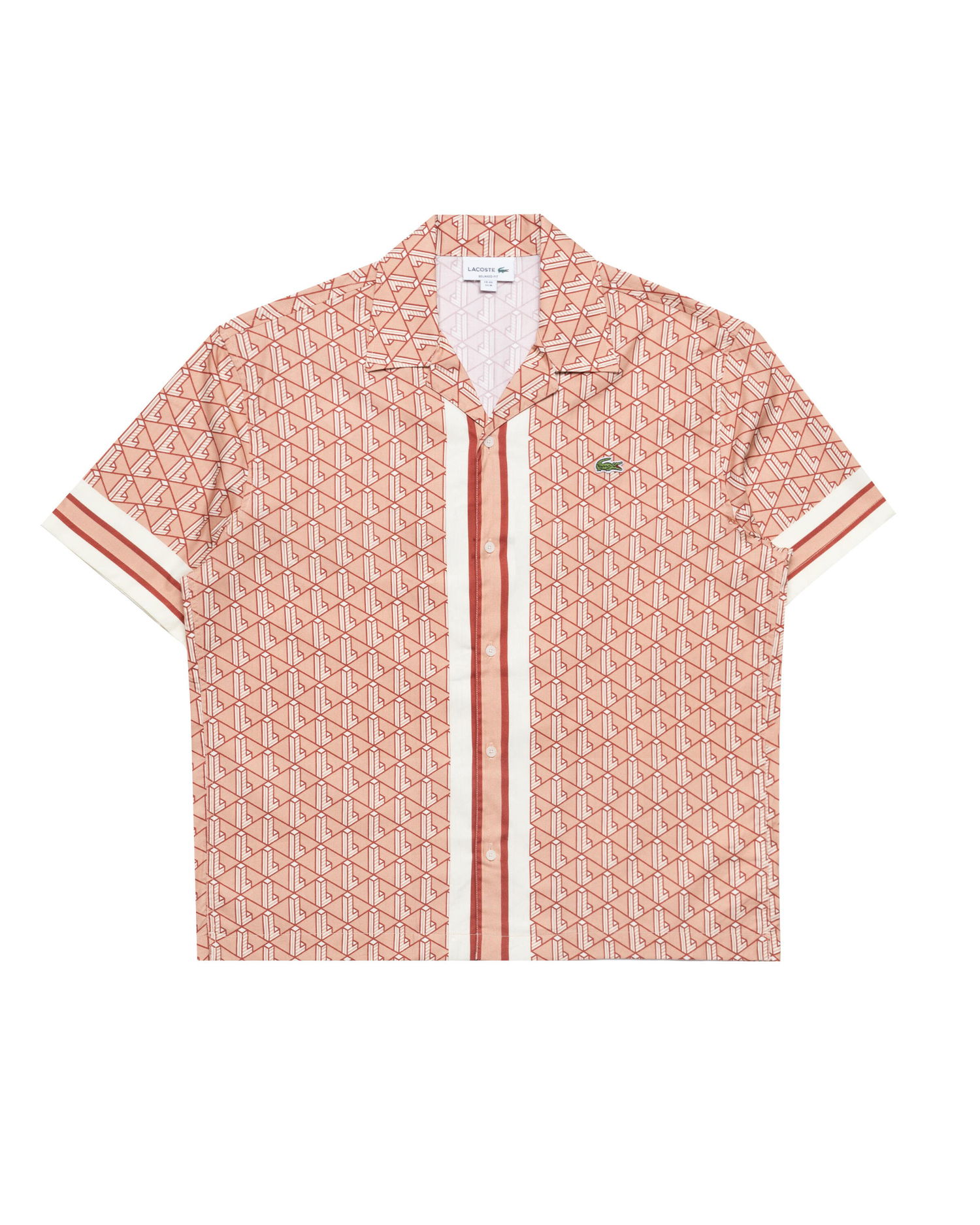 Skjorte Lacoste Lacoste Monogram Relaxed Fit Woven Button-Up Shirt Lyserød | CH9094-F9I, 0