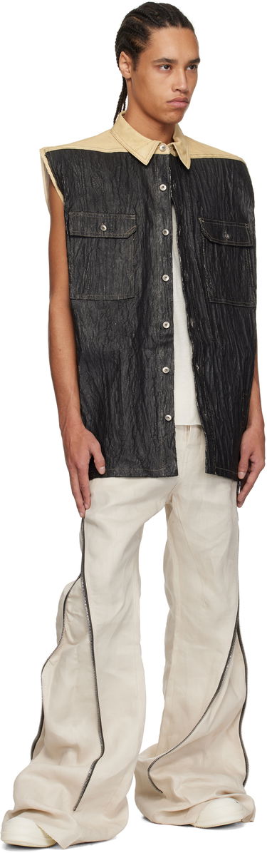 Vest Rick Owens Rick Owens DRKSHDW Hollywood Tommy Jumbo Denim Vest Sort | DU01E3764 DCFCR, 3