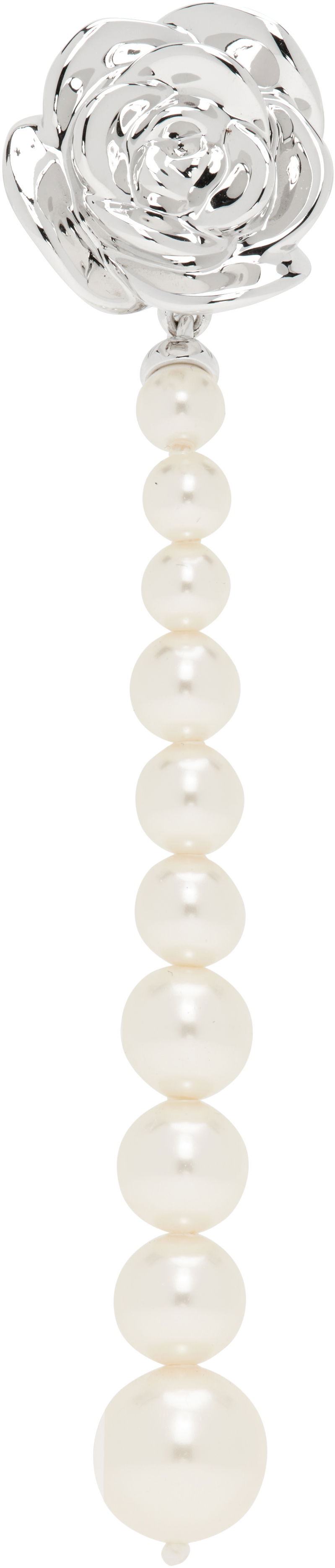 Øreringe SHUSHU/TONG YVMIN Edition Pearl String Rose Single Earring Hvid | 22318SLV00DN