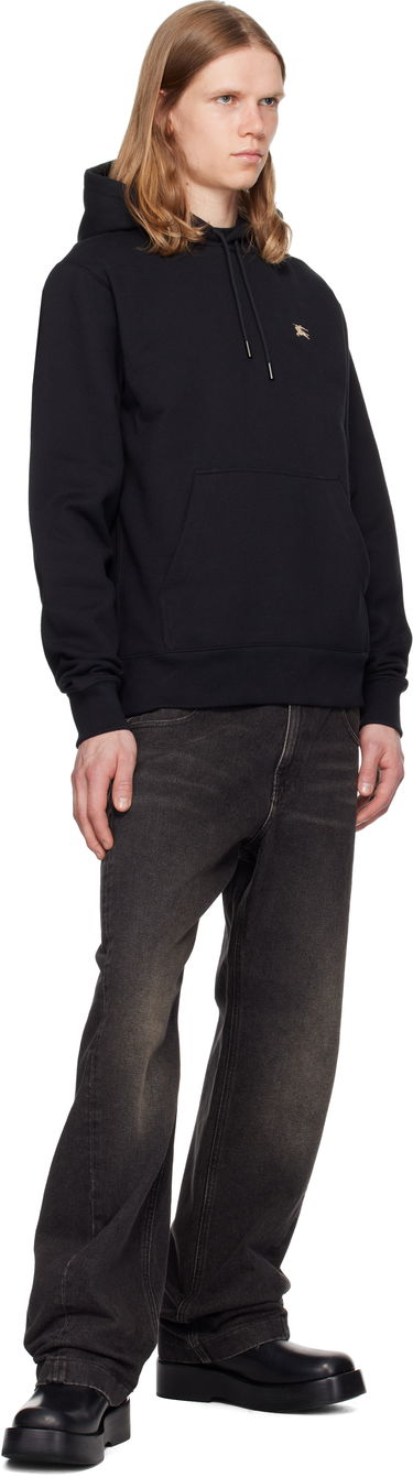 Sweatshirt Burberry Burberry Knight Stamp Cotton Hoodie Sort | 8112807, 3