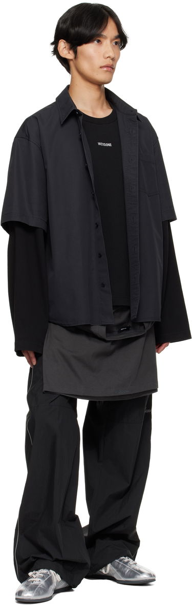 Skjorte We11done We11done Logo Long-Sleeved Layered Shirt Sort | WD-SH2-25-180-U-CH, 3